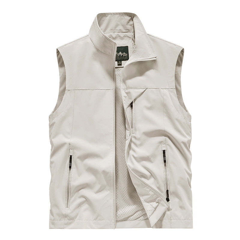 Herren Atmungsaktive Softshell-Utilityweste mit hohem Stehkragen, wasserabweisender Außenlage und mehrfachen Reißverschlusstaschen Nord Taschen