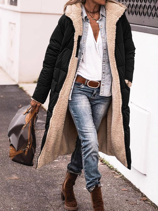 Damen gesteppte Quiltjacke mit Stehkragen und aufgesetzten Taschen Nord Taschen