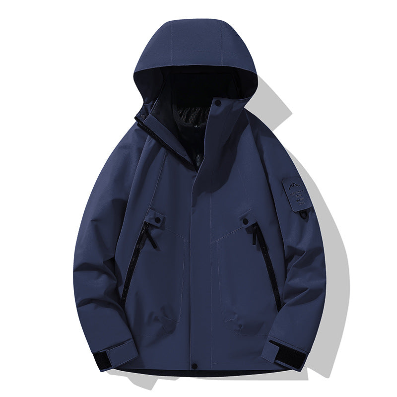 Unisex Wasserdichte, atmungsaktive Hardshell-Outdoorjacke mit Kapuze Nord Taschen