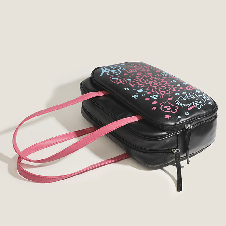Damen Umhängetasche mit verspieltem Grafikdesign und hochwertigen Kunstledergriffen Nord Taschen