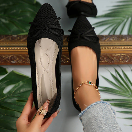 Damen elegante Ballerinas mit stylischem Schleifen-Detail aus atmungsaktivem GewNord Taschene Nord Taschen