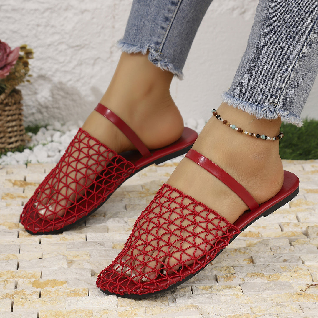 Damen  gewNord Taschente Netz-Mules mit Slip-On-Funktion, offener Ferse und flexiblem Leichtsohlen-Design Nord Taschen