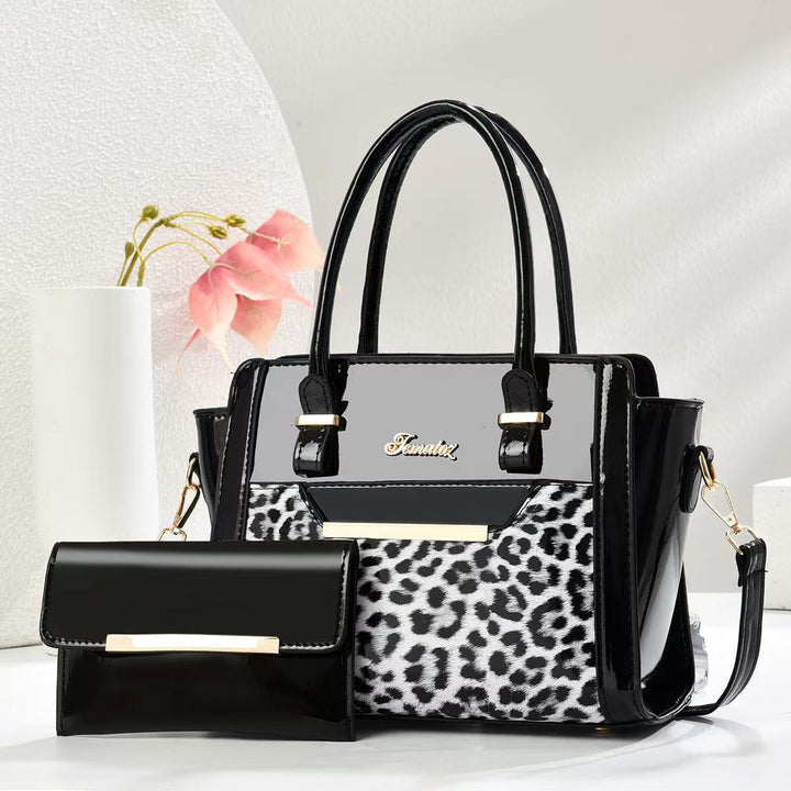 Damen Handtasche mit stilvollem Leopardenmuster und abnehmbarer Clutch Nord Taschen