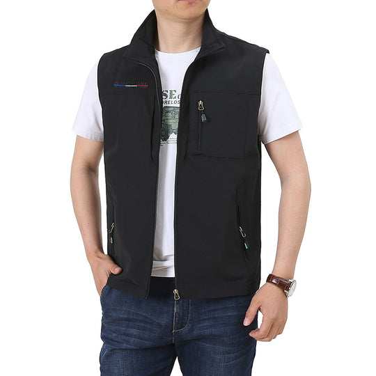 Herren Softshell-Utility-Weste mit Stehkragen und Multifachtaschen Nord Taschen
