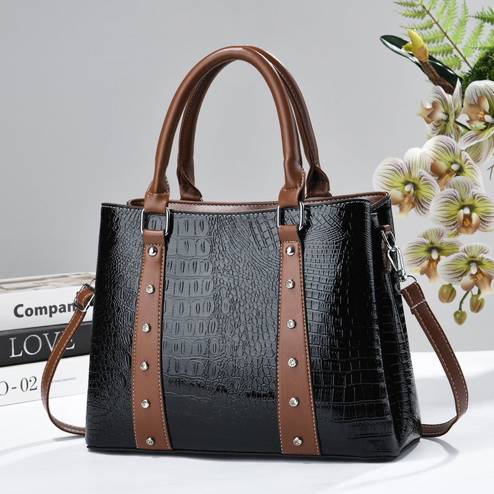 Damen elegante Handtasche mit modernem Karomuster Nord Taschen