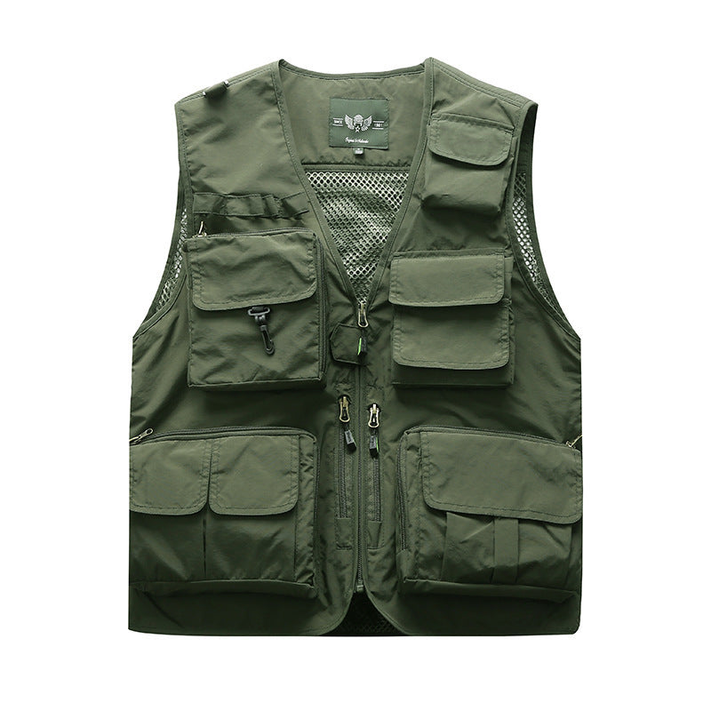Herren Multifunktionale Utility-Weste mit zahlreichen Taschen und Mesh-Rücken Nord Taschen