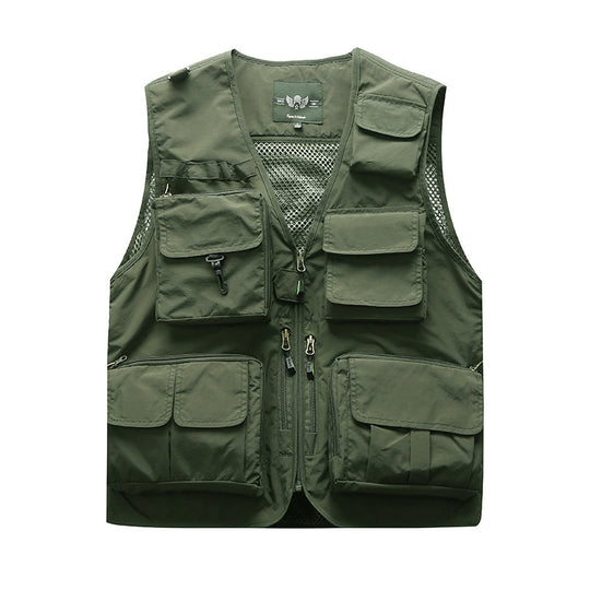 Herren Multifunktionale Utility-Weste mit zahlreichen Taschen und Mesh-Rücken Nord Taschen