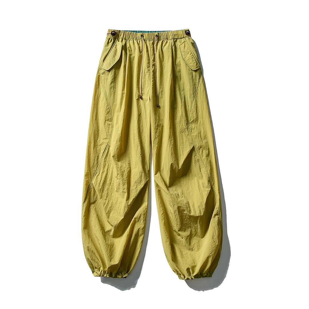 Unisex Weite Utility-Hose mit Ballon‑Silhouette, elastischem Tunnelzugbund und Bündchen Nord Taschen