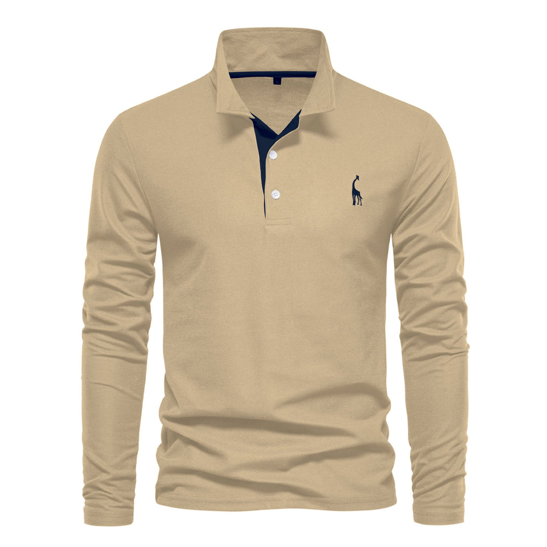 Herren Langarm Poloshirt mit modernem Kragen und atmungsaktiver Baumwollqualität Nord Taschen