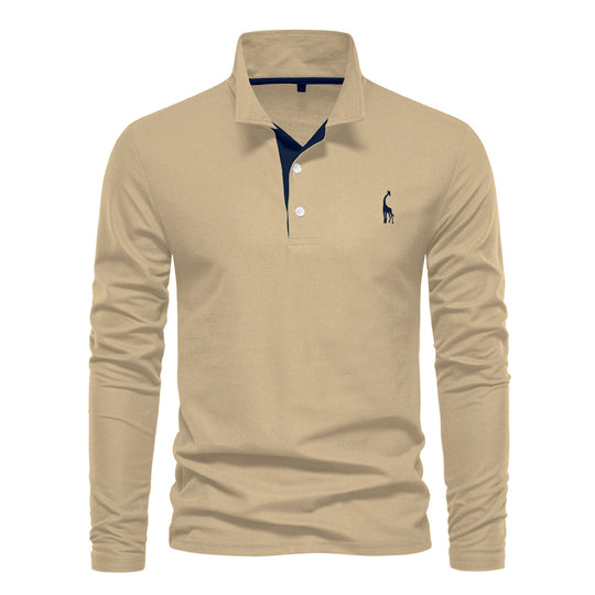 Herren Langarm Poloshirt mit modernem Kragen und atmungsaktiver Baumwollqualität Nord Taschen