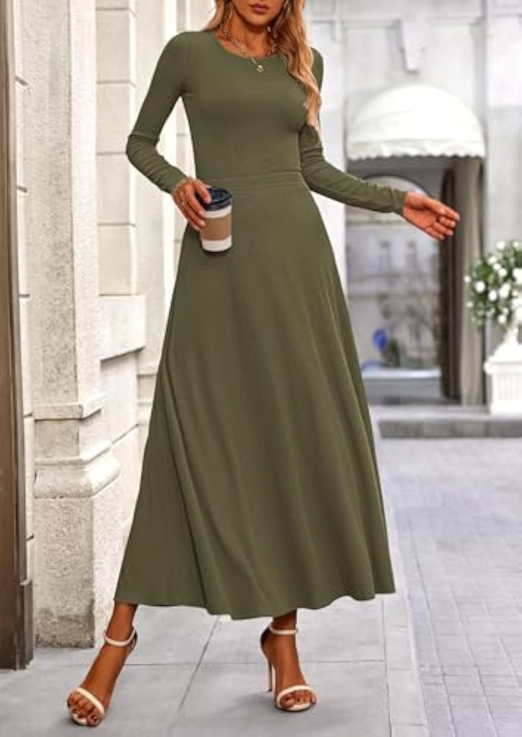 Damen Fließendes Maxikleid Nord Taschen