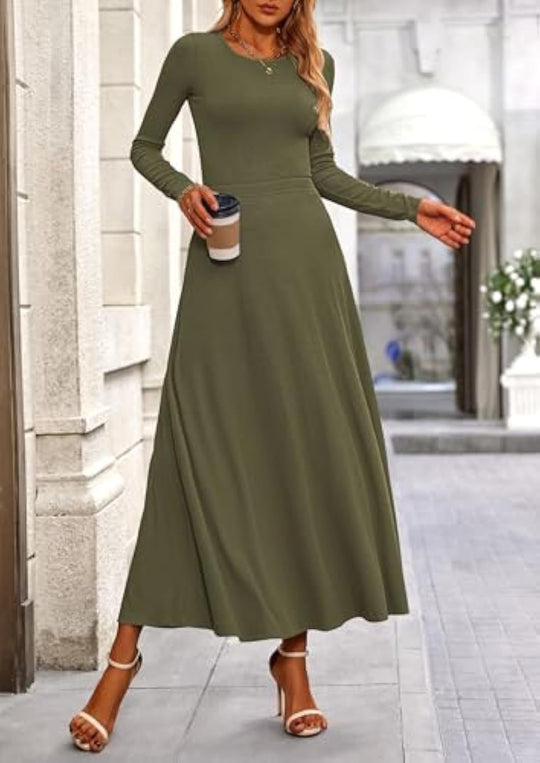 Damen Fließendes Maxikleid Nord Taschen