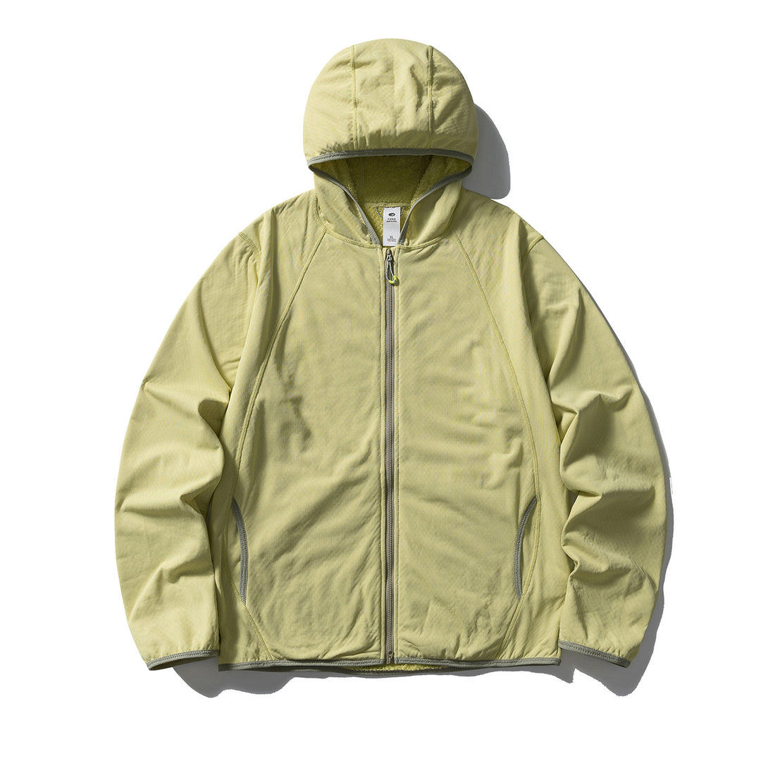 Unisex Leichte Kapuzen‑Fleecejacke mit Raglanärmeln und kontrastierter Kantenverarbeitung Nord Taschen