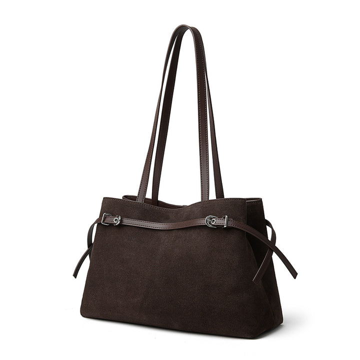 Damen Schultertasche aus hochwertigem Wildleder mit eleganten Akzenten Nord Taschen