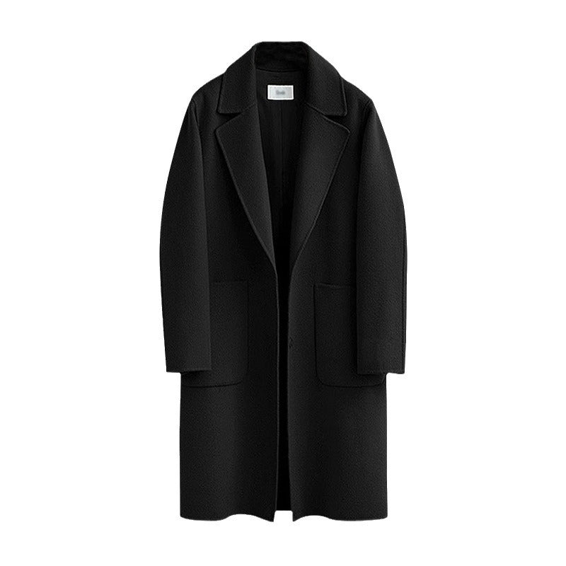 Damen Oversized Wollmix-Mantel mit Reverskragen und aufgesetzten Taschen Nord Taschen