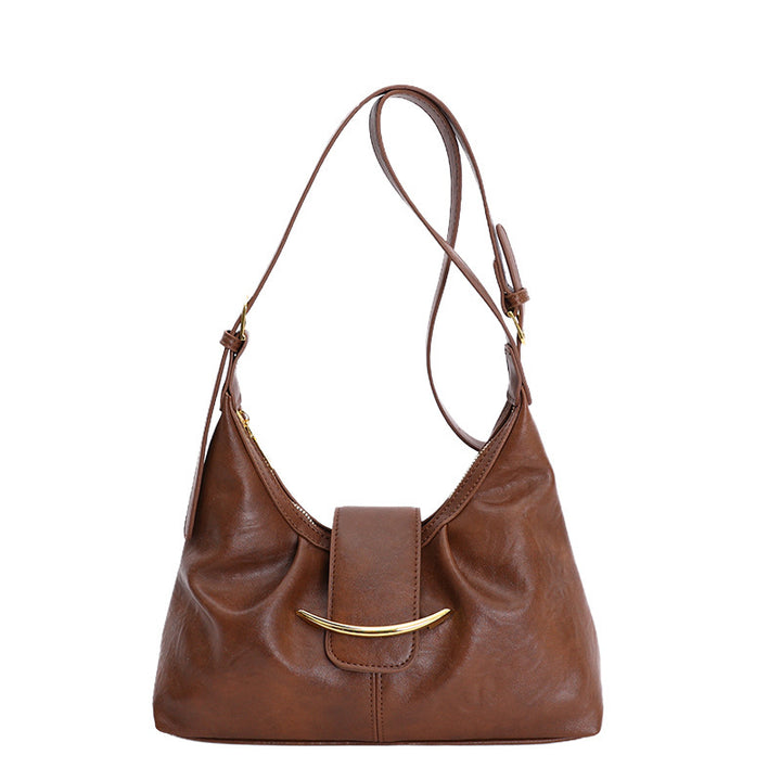 Damen Hobo-Tasche aus geschmeidigem Leder mit dekorativem Verschluss Nord Taschen