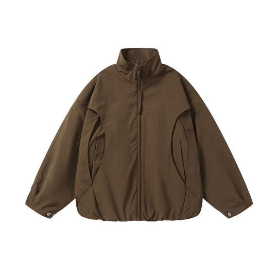 Unisex Kurz geschnittener Oversize-Boxy-Blouson mit hohem Stehkragen, geschwungener Taschenführung und elastischem Saum Nord Taschen
