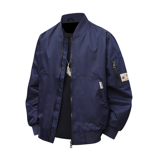 Herren Urbaner Nylon-Flight-Bomber mit Utility-Ärmeltasche und Zwei-Wege-Reißverschluss Nord Taschen