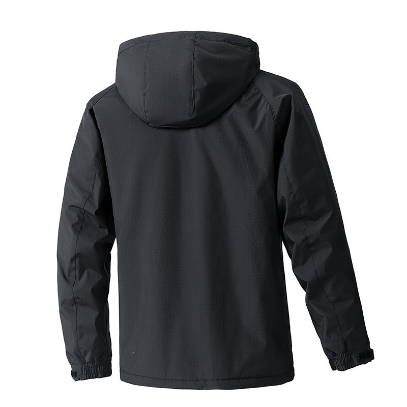 Herren Wasserabweisende Kapuzen‑Übergangsjacke mit Thermofutter, Utility‑Taschen & verstellbaren Manschetten Nord Taschen
