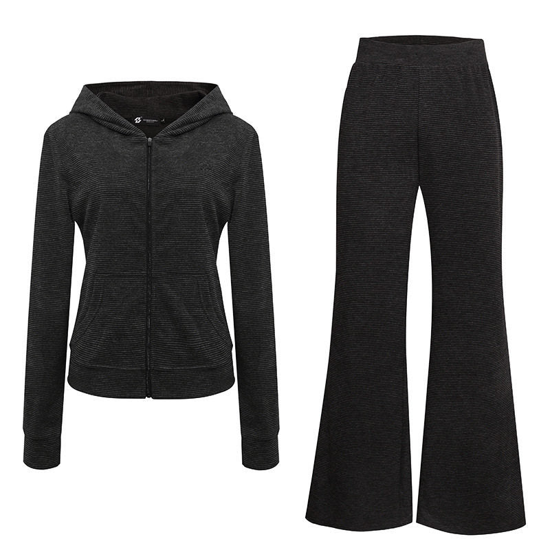 Damen Weite Flared Strickhose mit hohem Bund und ausgestelltem Bein Nord Taschen
