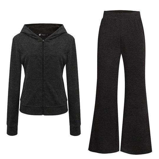 Damen Weite Flared Strickhose mit hohem Bund und ausgestelltem Bein Nord Taschen