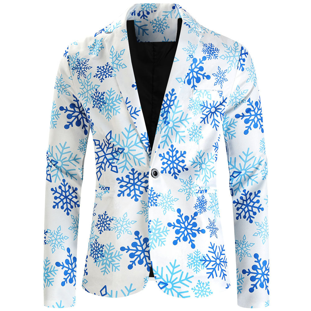 Damen Weihnachtliches Slim-Fit-Sakko mit Allover Rentier- und Tannenbaum-Print Nord Taschen