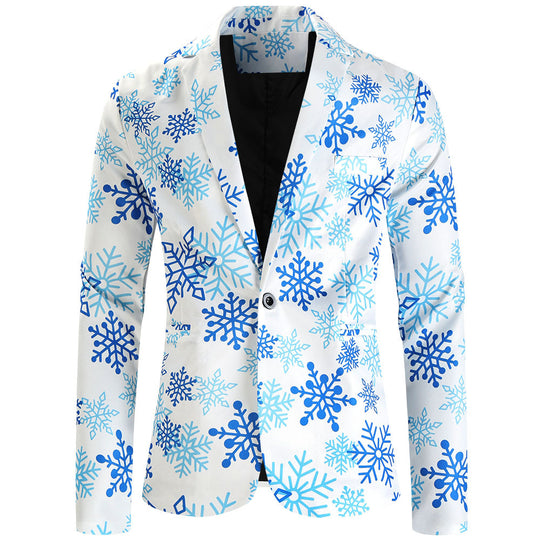 Damen Weihnachtliches Slim-Fit-Sakko mit Allover Rentier- und Tannenbaum-Print Nord Taschen