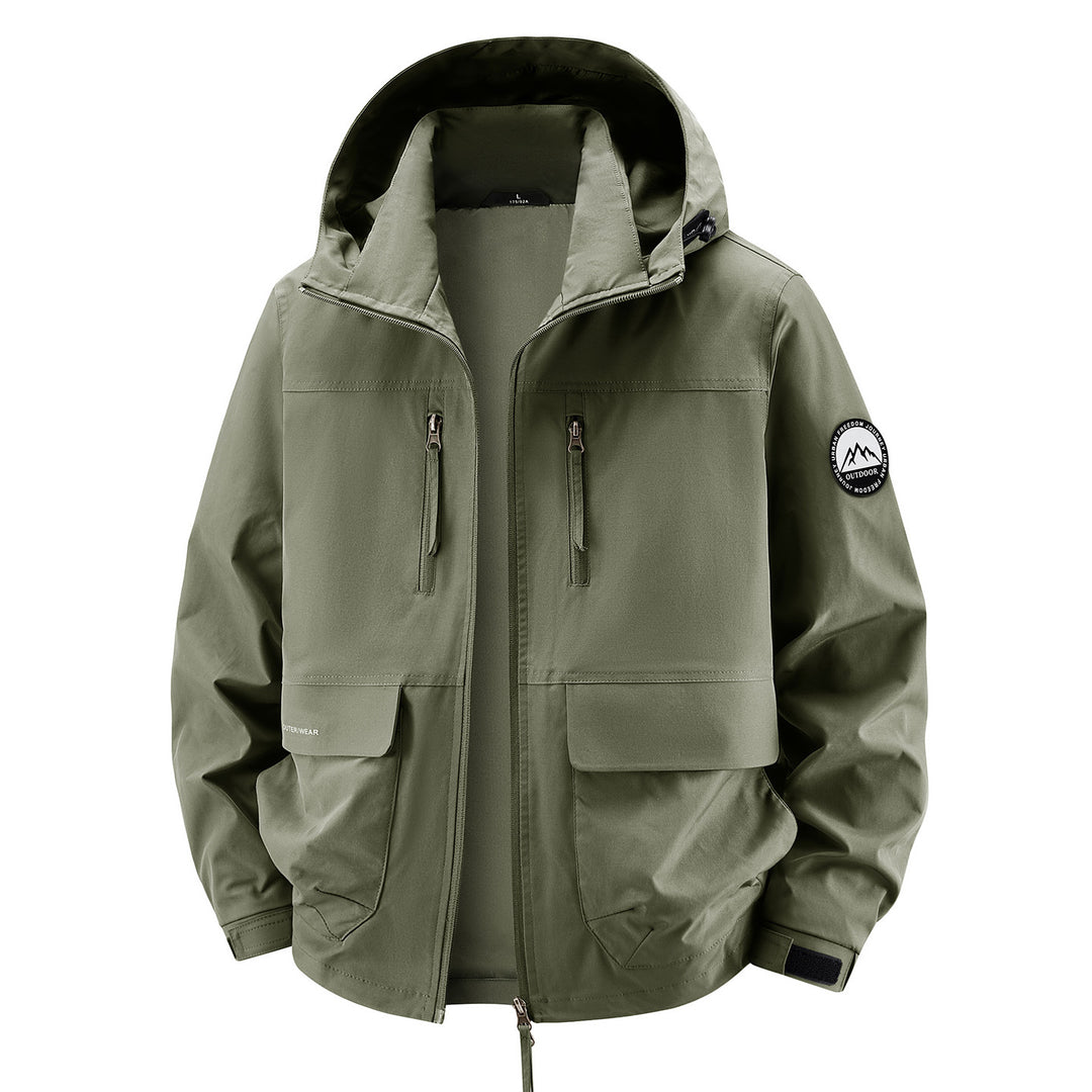 Herren Technische Kapuzen-Fieldjacke mit wasserabweisender Membran und Mehrfachtaschen Nord Taschen
