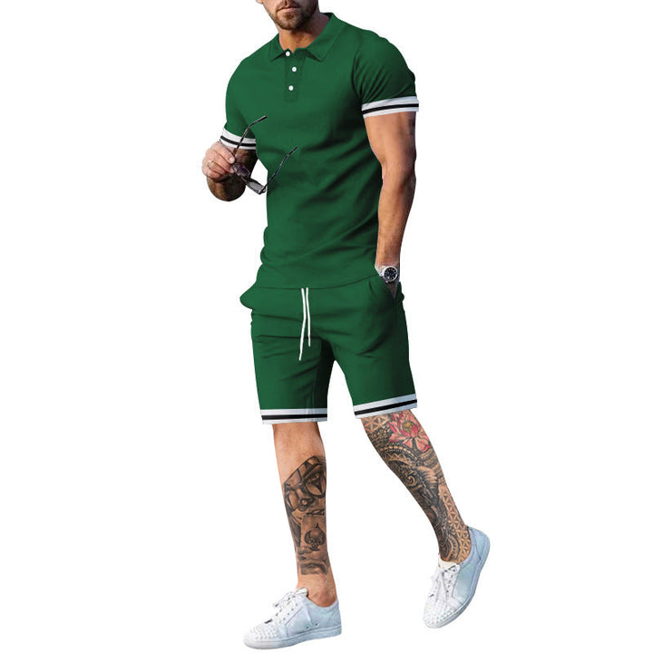 Herren Poloshirt und Shorts-Set mit sportlichen Akzenten