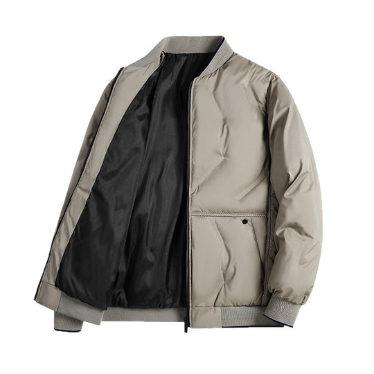 Herren Minimalistische Thermo-Bomberjacke mit glattem Innenfutter und verdeckter Reißverschlussblende Nord Taschen