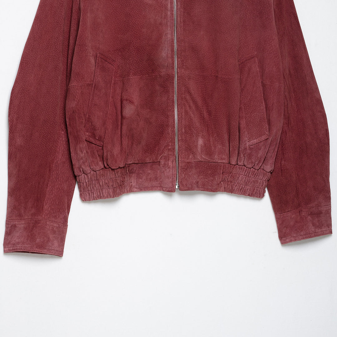 Damen Veloursleder‑Optik Bomberjacke mit hohem Funnelkragen und Gummibund Nord Taschen