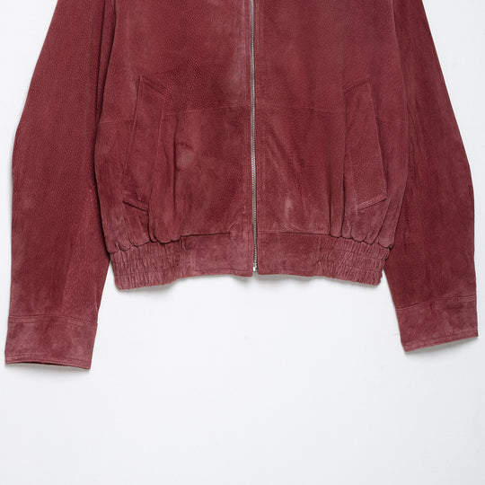 Damen Veloursleder‑Optik Bomberjacke mit hohem Funnelkragen und Gummibund Nord Taschen