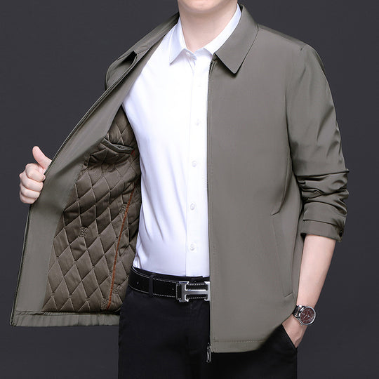 Herren leichte gesteppte Übergangsjacke mit innenliegendem Quiltfutter und klassischem Kragen Nord Taschen