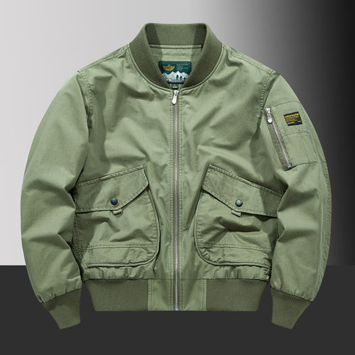 Herren Pilot‑Bomberjacke im Urban‑Utility‑Stil mit großen Klapp‑Pattentaschen und Ärmel‑Reißverschlusstasche Nord Taschen
