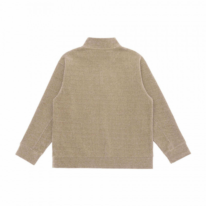 Unisex Boxy-Strickpullover mit halber Knopfleiste und Stehkragen Nord Taschen