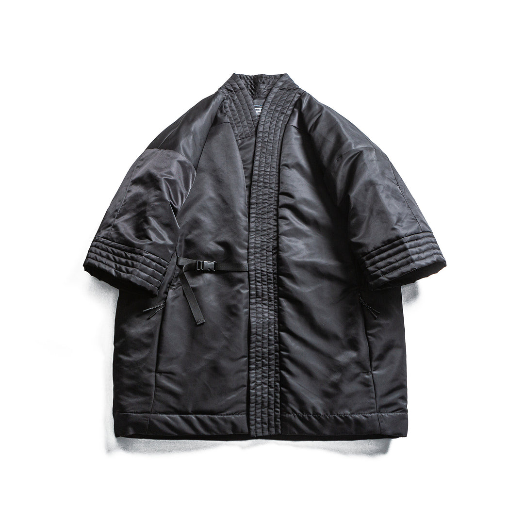 Unisex Gepolsterte Kimono-Jacke mit kurzem Ärmel und Taillengürtel Nord Taschen