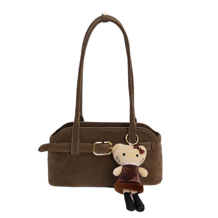 Damen Handtasche aus luxuriösem Veloursleder mit verstellbarem Schulterriemen Nord Taschen