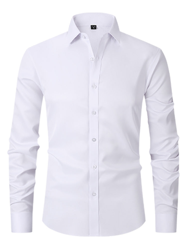 Herren Knitterfreies Stretch Hemd Schlanke Passform