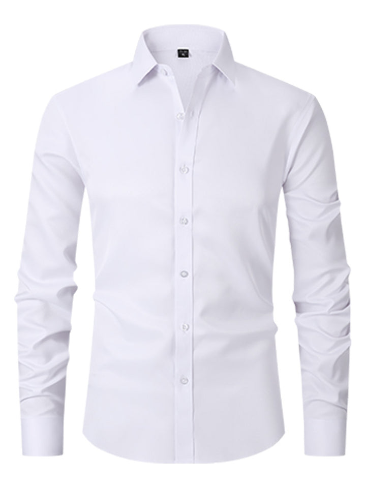 Herren Knitterfreies Stretch Hemd Schlanke Passform