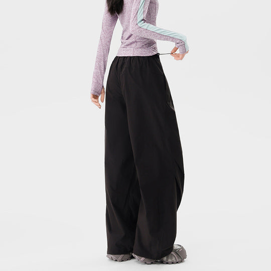 Damen weite technische Cargohose mit Kordelzugbund Nord Taschen