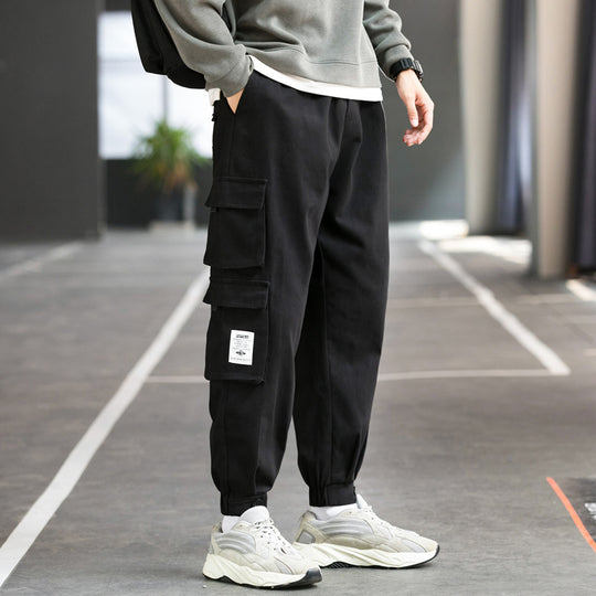 Herren Cargo-Joggerhose mit mehreren aufgesetzten Taschen, elastischem Bund und gekräuselten Knöcheln Nord Taschen