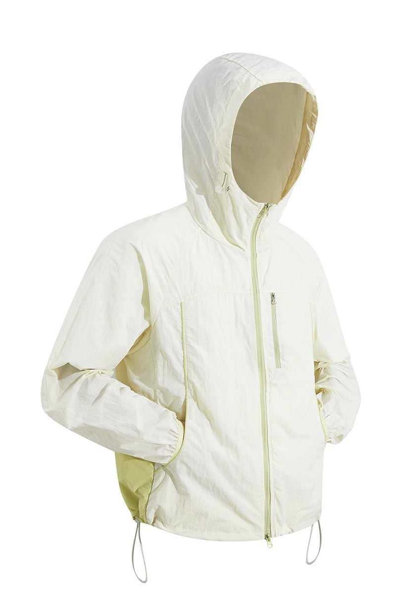 Herren Ultraleichte Kapuzenwindjacke aus Ripstop mit verstellbarem Saum & Brustreißverschluss Nord Taschen