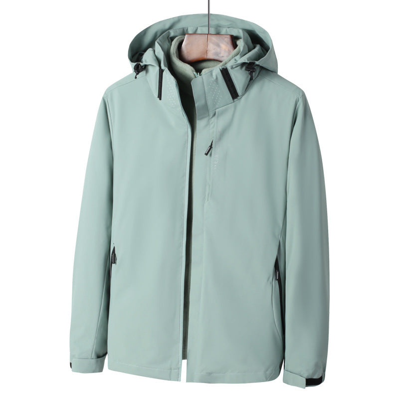 Herren Softshell Outdoorjacke mit wasserdichter Membran, abnehmbarer Kapuze und verdecktem Reißverschluss Nord Taschen