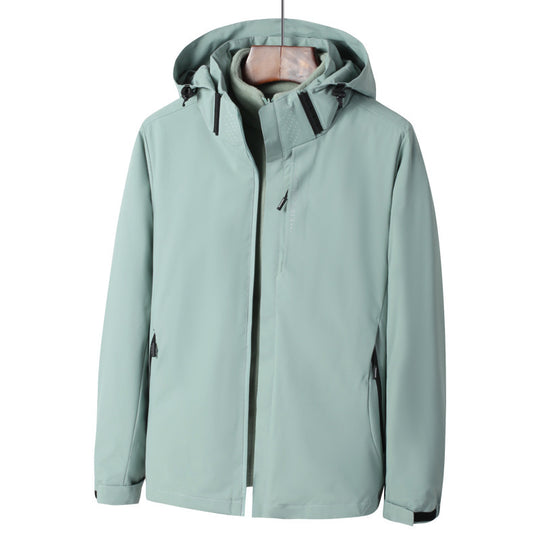 Herren Softshell Outdoorjacke mit wasserdichter Membran, abnehmbarer Kapuze und verdecktem Reißverschluss Nord Taschen