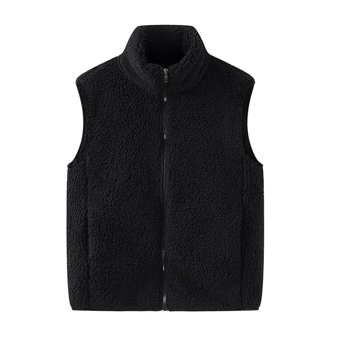 Damen Ärmellose Sherpa-Fleece-Weste mit hohem Stehkragen und Reißverschluss Nord Taschen