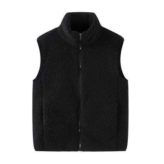Damen Ärmellose Sherpa-Fleece-Weste mit hohem Stehkragen und Reißverschluss Nord Taschen