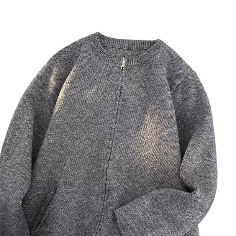 Damen Kurz geschnittene Feinstrick-Cardigan mit durchgehendem Reißverschluss und Eingrifftaschen Nord Taschen