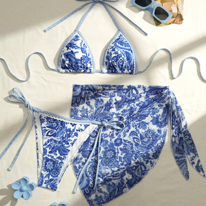 Damen Triangel-Bikini mit floralem Design