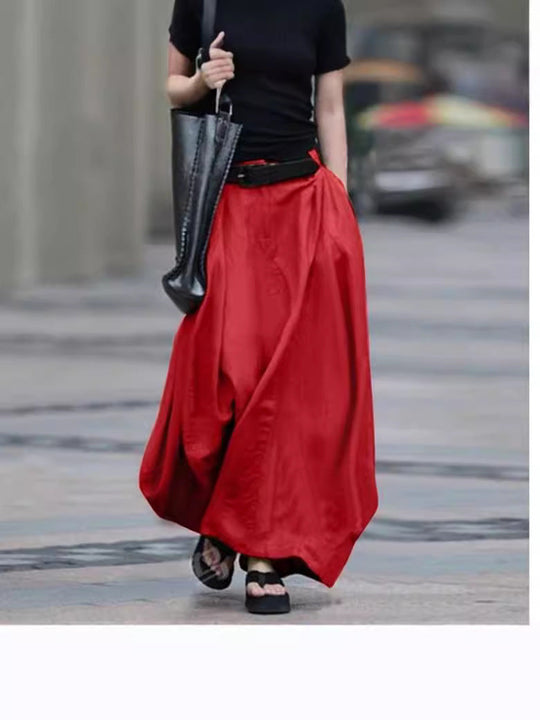 Damen Maxirock mit fließendem Schnitt und elegantem Fall Nord Taschen