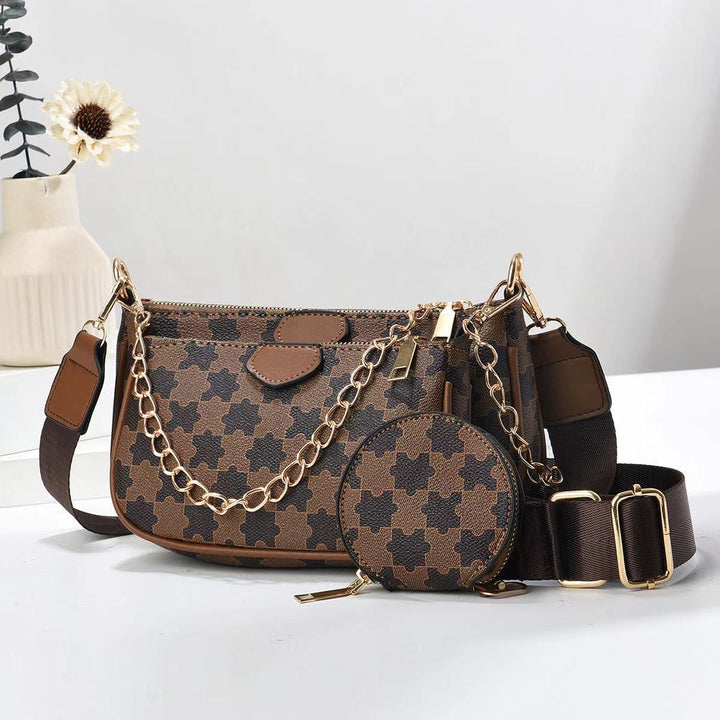 Damen Handtasche mit modischem Kettenverschluss und abnehmbarer Schmucktasche Nord Taschen